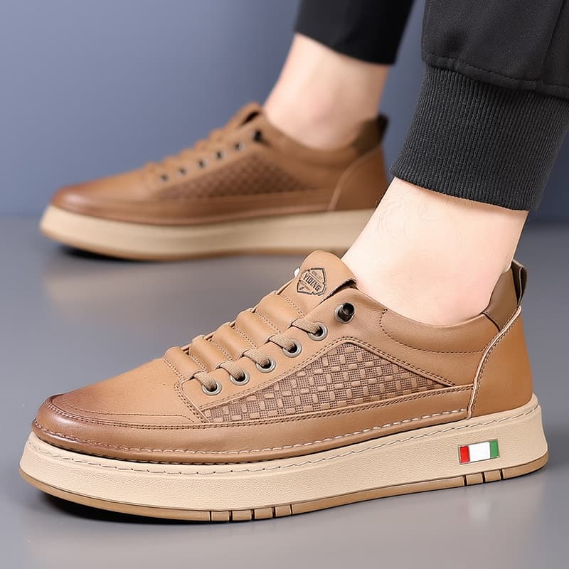 イタリアンモダン 本革 編込み スーツスニーカー